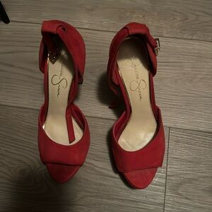 Jessica Simpson red heels 7.5 size